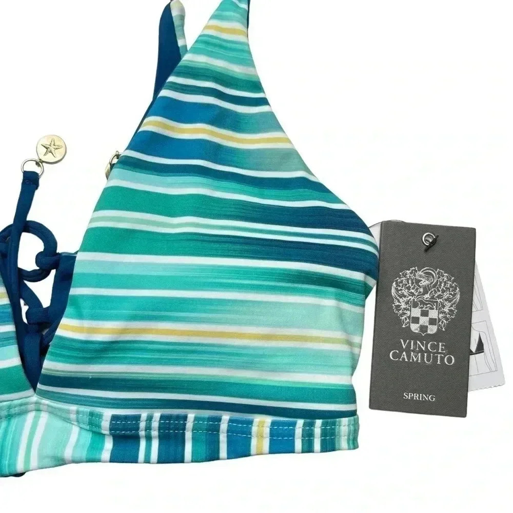 Vince Camuto Swim Azure Reversible Womens Bikini Swim Top Size Small - Picture 8 of 10